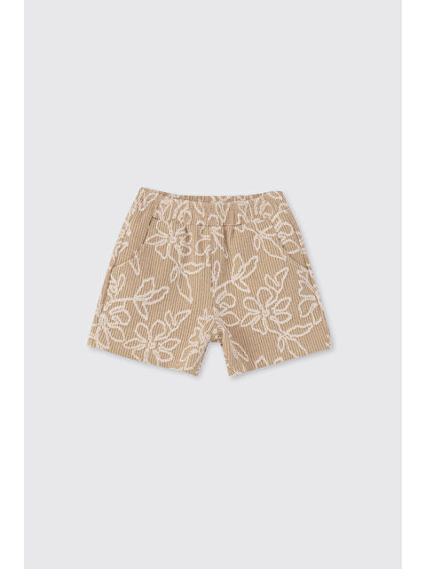 Panço Kız Bebek Çiçek Desenli Örme Bej Şort - S000526052-19928