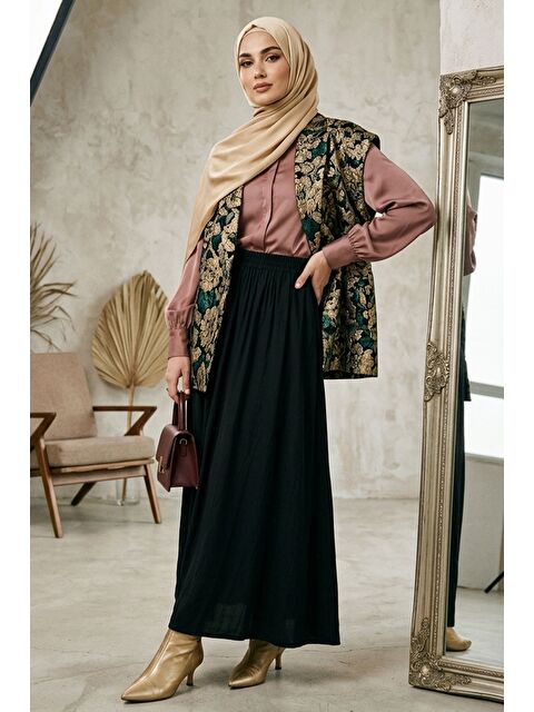 Julude Bel Lastikli Cepli Tesettür Etek