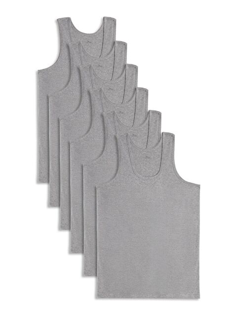 TUDORS 6 Adet Compact Penye Gri Erkek Atlet Pamuklu Standart Fit Normal Kesim 6'Lı Paket - S000518759-20600