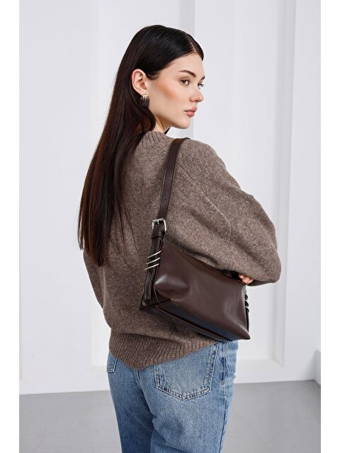 Shulebags Loop Halka Detaylı Baget Çanta Kahve - S000493742-19413