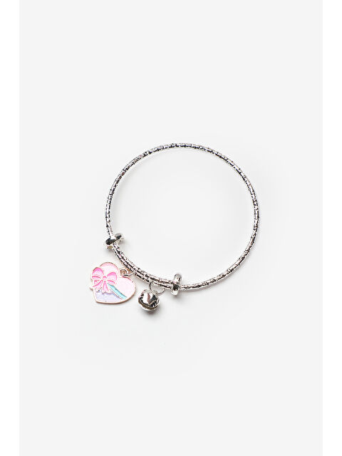 Le Mabelle Pembe  Fiyonklu Kalp Figürlü Zil Detaylı Kız Çocuk Ayarlanabilir Bileklik - S000513239-20024