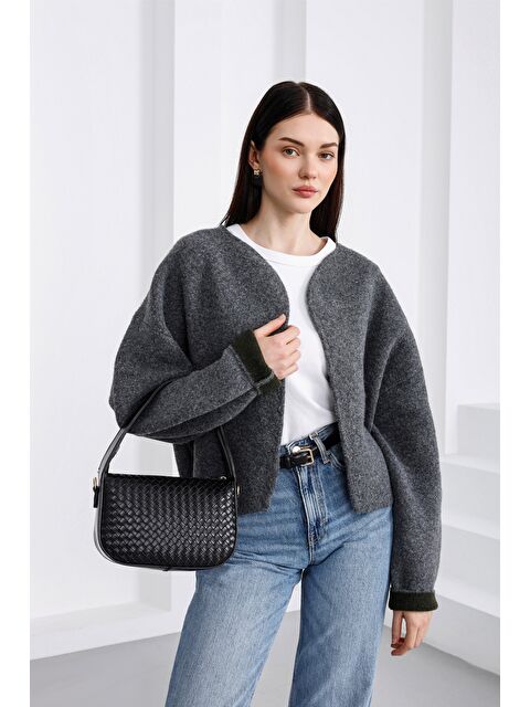 Shulebags Darley Örgülü Baget Çanta Siyah - S000493744-19351