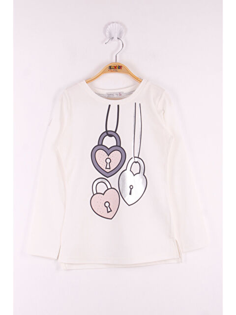 Toontoykids Kız Çocuk Kalp Baskılı T-Shirt