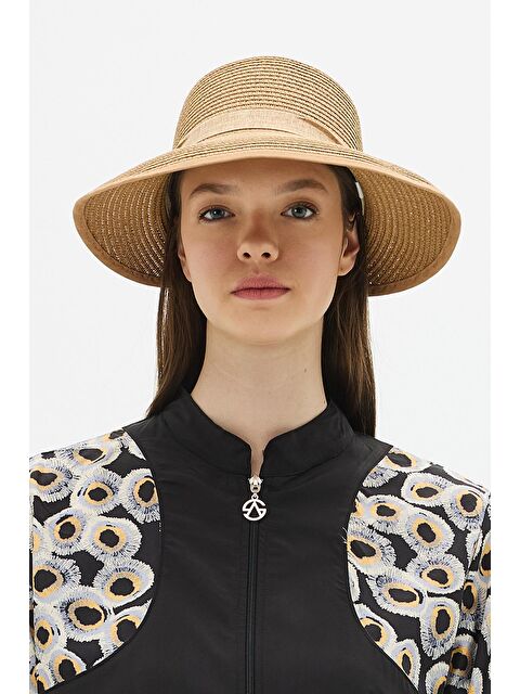 C&City Siperli Hasır Plaj Şapkası Y25730-27 Vizon - S000388285-26429