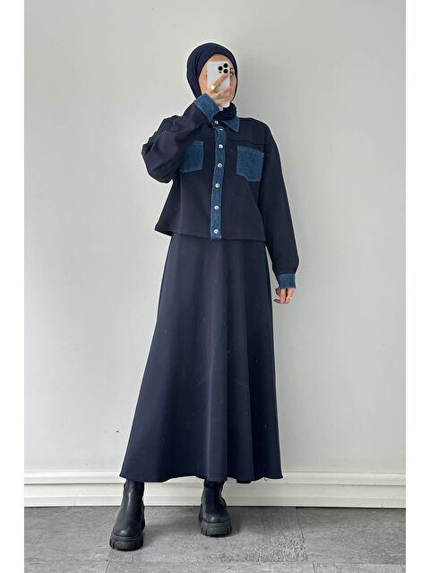 Lamelif Garnili Scuba Takım Lacivert - S000515464-21164