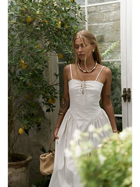 Bohemai Narissa Askılı Midi Ekru Elbise - S000387709-19965