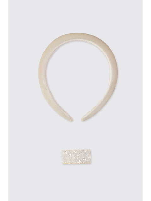 Panço Kız Bebek Krem Taç Toka Seti - S000526061-19966