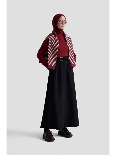 ARMİNE Düğme Detaylı Çan Etek 25Km1023 Siyah - S000490809-19351