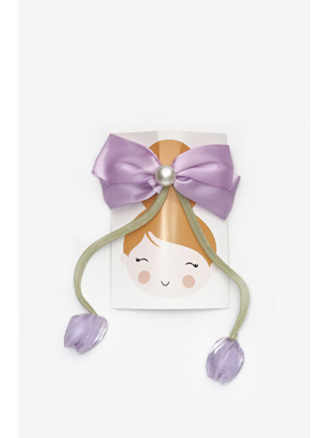 Le Mabelle Lila  İnci Detayı Lale Figürlü Kız Çocuk Otomatik Toka - S000513215-17878