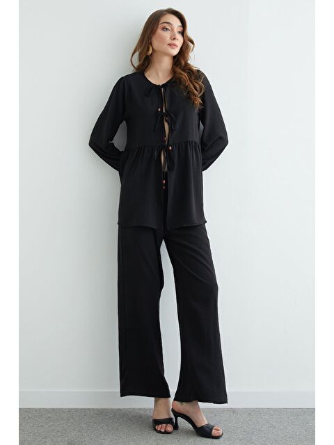 Fullamoda Fullamodest Önü Bağlamalı Ayrobin Kimono 2 Li Takım - S000504003-19351