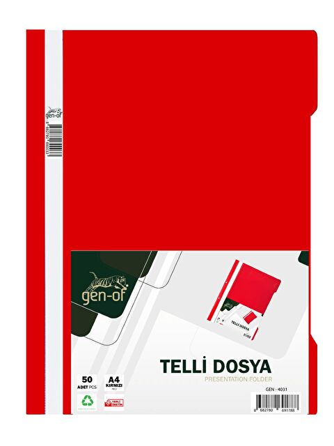 Gen-Of Telli Dosya 50 Li 1 Paket A4 Kırmızı - S000363427-20045
