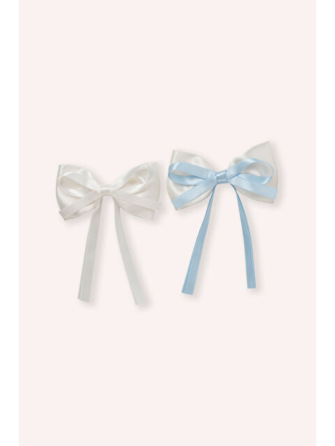 Panço Kız Çocuk Saten Mavi 2'li Toka Seti - S000523734-17234