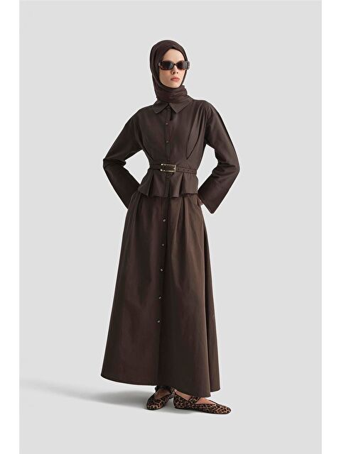 ARMİNE Düğme Detaylı Etek 25Kd9003 Kahverengi - S000490814-19413