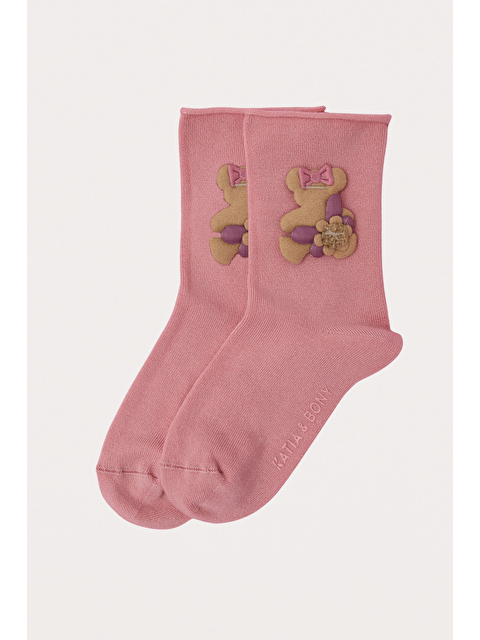Katia And Bony Kız Çocuk Teddy Aksesuarlı Lastiksiz Modal Çorap Açık Pembe - S000434754-20020