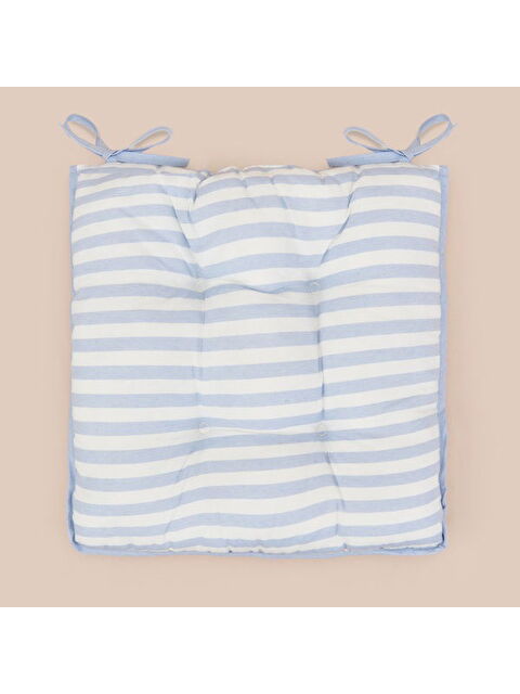 Evidea Soft Nautical Fun Sandalye Minderi - Ekru / Mavi - 43x43 cm - S000393334-37369