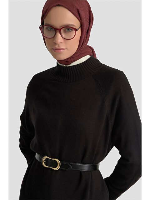 ARMİNE Düğmeli Basic Oversize Kazak 25Kd6016 Siyah - S000490817-19351