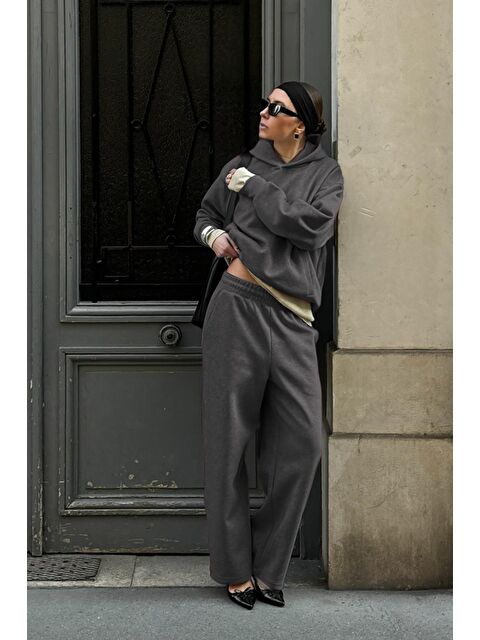 Madmext Füme Kapüşonlu Triko Kadın Eşofman Takımı Mg2533 - S000426257-33408