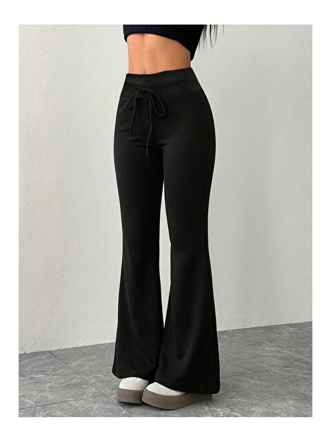 Tarz Cool Kadın Yüksek Bel Flare Paça Eşofman Altı – 2 İplik Kumaş, Toparlayıcı, İspanyol Paça