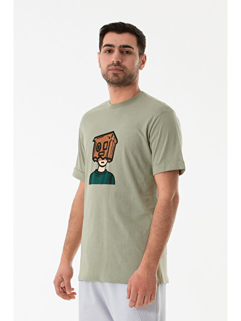 Fullamoda Dijital Baskı Bisiklet Yaka Tişört - S000338031-20054