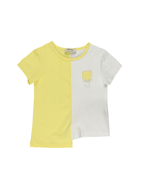 Panço Kız Bebek Nakış Detaylı Sarı Tişört - S000523738-20072