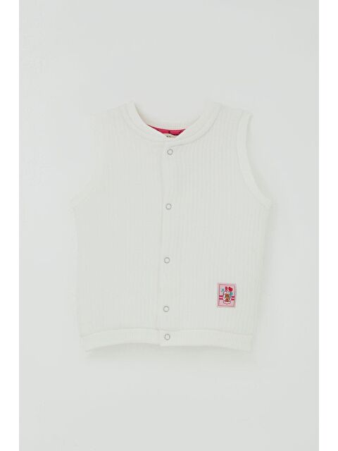 Breeze Kız Bebek Yelek Çıtçıtlı Balonlu Sevimli Ayıcık Armalı Ekru (4 Ay-4 Yaş) - S000526983-19965