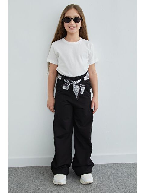 Fullamoda Kemer Detaylı Lastikli Kız Çocuk Palazzo Pantolon - S000520387-19351