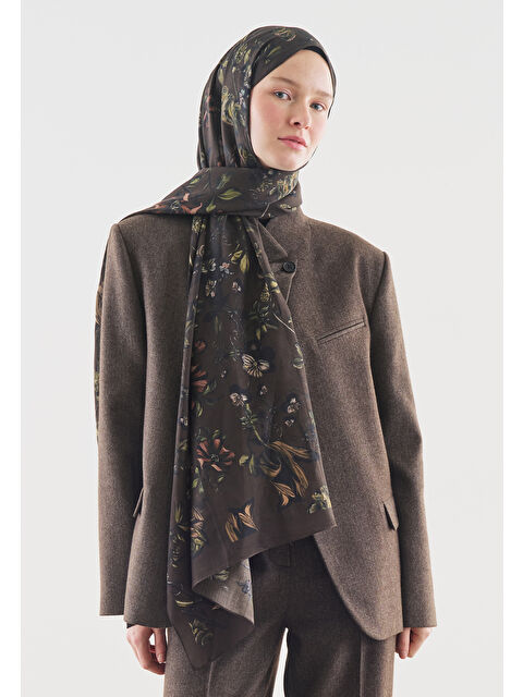 Fresh Scarfs GISELE DESENLİ PAMUK VİSKON ŞAL ACI KAHVE - S000514035-28102
