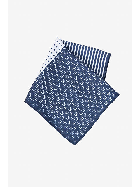 AC&Co / Altınyıldız Classics Erkek Lacivert-Beyaz Mendil - S000435543-37341