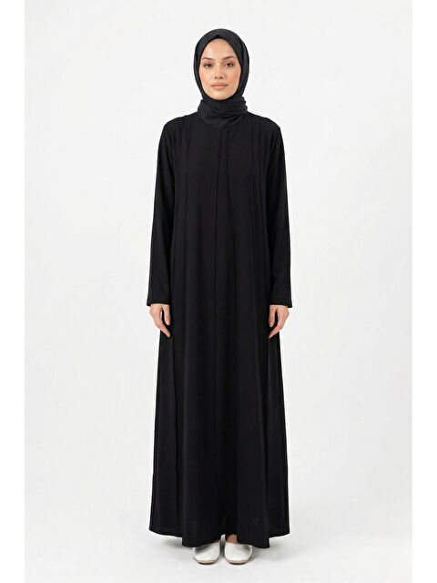 Remsa Penye Nervür Detaylı Elbise 13286 Siyah