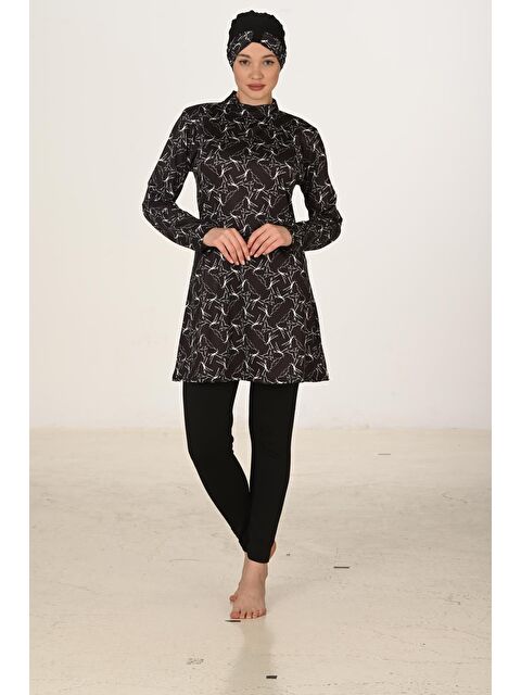 Fantasy Büyük Beden Tam Kapalı Elastanlı Tesettür Mayo 3419B