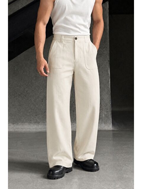 Tarz Cool Erkek Baggy Fit Old Money Cep Detaylı Pantolon