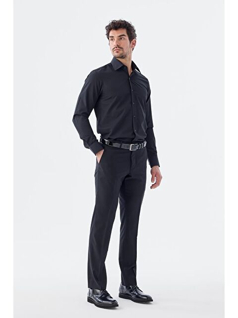 JAKAMEN Siyah Regular Fit Yan Cep Kumaş Pantolon - S000496031-19351