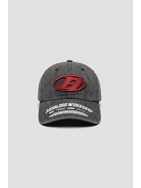 Abluka Online Erkek Vintage Yıkamalı Nakışlı Beyzbol Şapka Antrasit