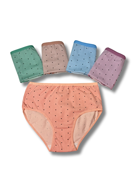 Tolin Kadın 6 lı Pamuklu Elastanlı Havlu Ağ Detaylı Yüksek Bel Külot Seti 2186208 - S000373117-2493