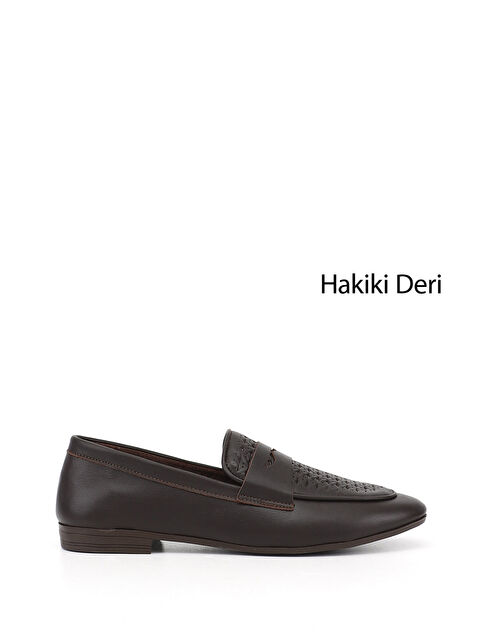 GÖNDERİ(R) Kadın TÜTÜN KAHVE Baskılı Hakiki Deri Loafer - S000526988-20839