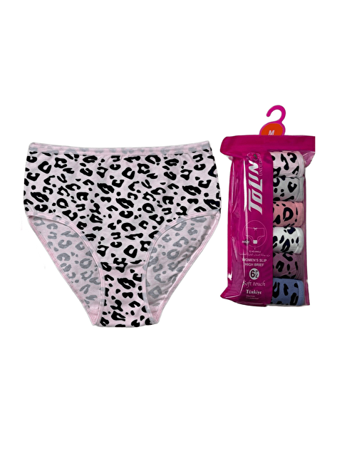 Tolin Kadın 6 lı Pamuklu Elastanlı Havlu Ağ Detaylı Yüksek Bel Külot Seti 2186218 - S000373117-2457