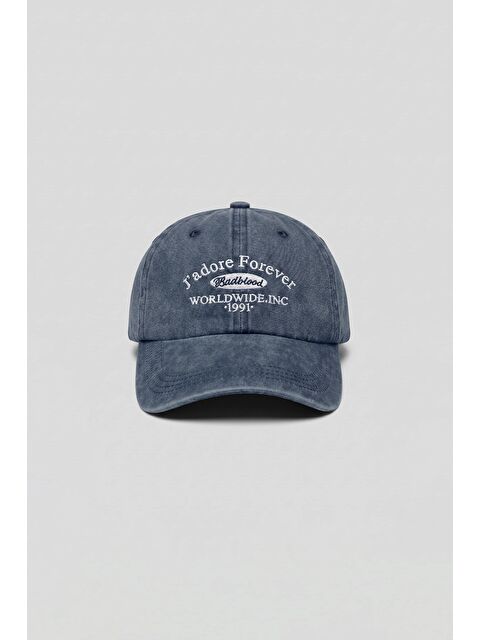 Abluka Online Erkek Street Nakışlı Beyzbol Şapka Lacivert