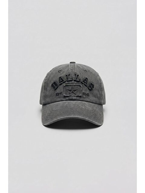 Abluka Online Erkek Dallas Yıldız Nakışlı Yıkamalı Beyzbol Şapka Soluk Haki