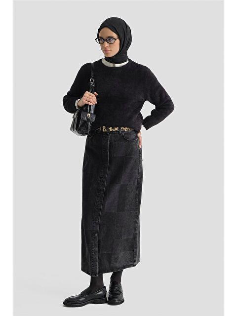 ARMİNE Dokulu Basic Kazak 25Kd6025 Siyah - S000490819-19351