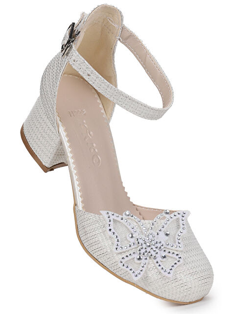 Kiko Kids Zete Kum Simli Kız Çocuk 4 Cm Topuklu Abiye Ayakkabı - S000464974-20063