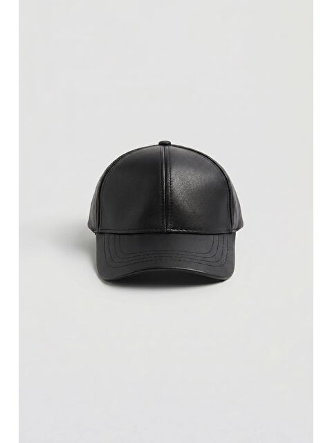 Abluka Online Erkek Deri Beyzbol Şapka Siyah