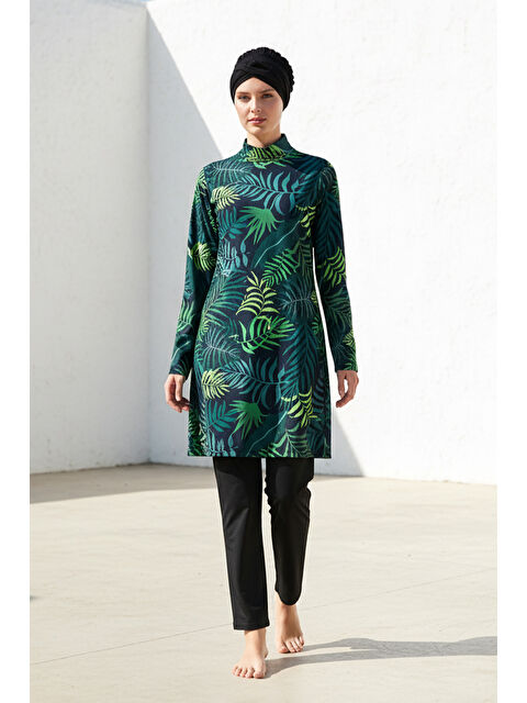 Marina Tam Kapalı Tesettür Mayo Yeşil 1968 - S000500013-18194