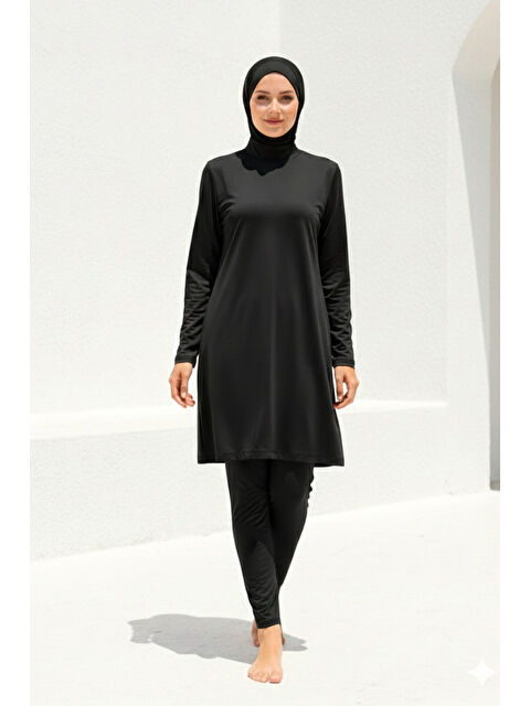 Marina Tam Kapalı Tesettür Mayo Siyah 1969 - S000500011-19351