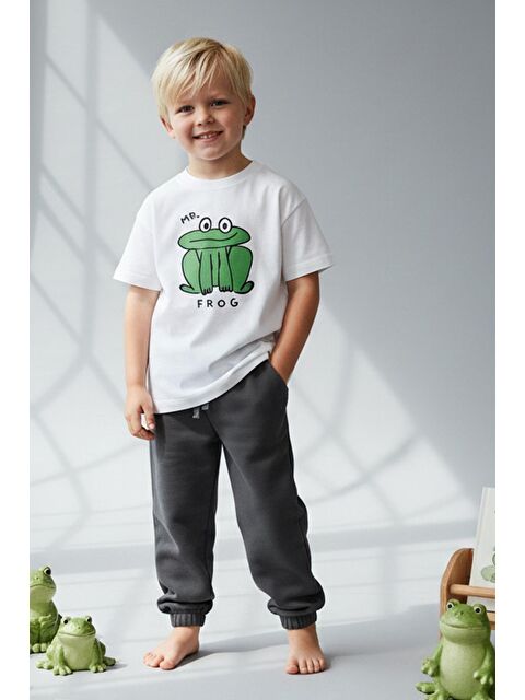Monila Erkek Çocuk Kurbağa Baskılı Pamuklu Altüst Takım - S000514991-29666