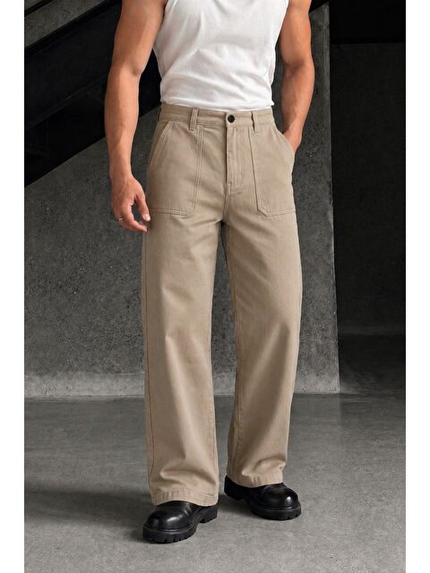 Tarz Cool Erkek Baggy Fit Old Money Cep Detaylı Pantolon
