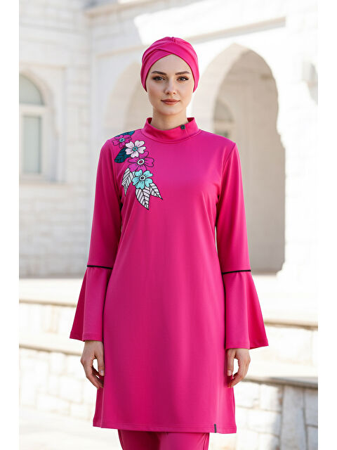 Marina Tam kapalı Tesettür Mayo Fuşya M2008 - S000500021-18686