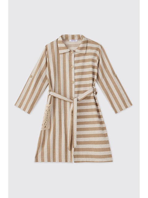 Panço Kız Çocuk Bej Gömlek