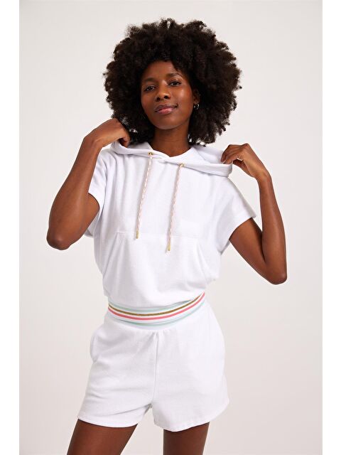 Katia And Bony Kadın Fun Giraffe Havlu Sweatshirt Beyaz - S000374887-20063