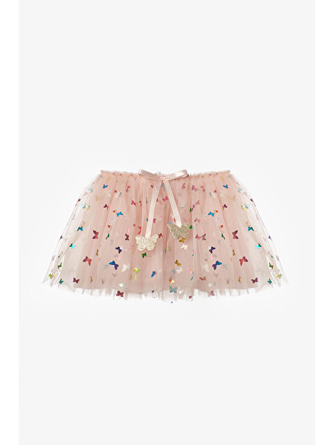 Le Mabelle Pudra Kelebekli Fiyonk Detaylı Kız Çocuk Tül Etek - Aster