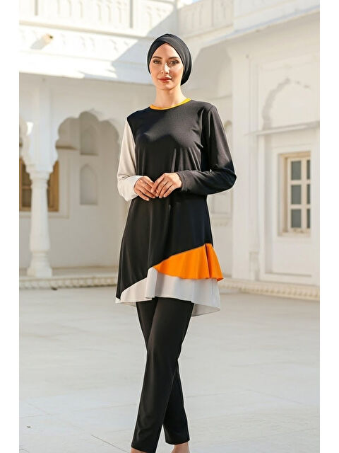Marina Tam Kapalı Tesettür Mayo Siyah M2115 - S000500024-19351